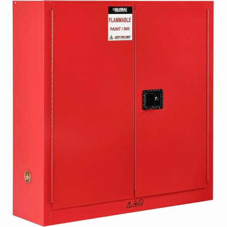 GLOBAL INDUSTRIAL Paint & Ink Storage Cabinet, 24 Gallon, Manual Close 43inW x 12inD x 44inH 316063